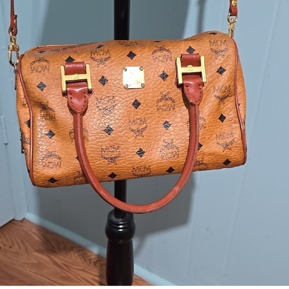 MCM cognac Crossbody Bag with Gold Accents - Picture 3 of 15